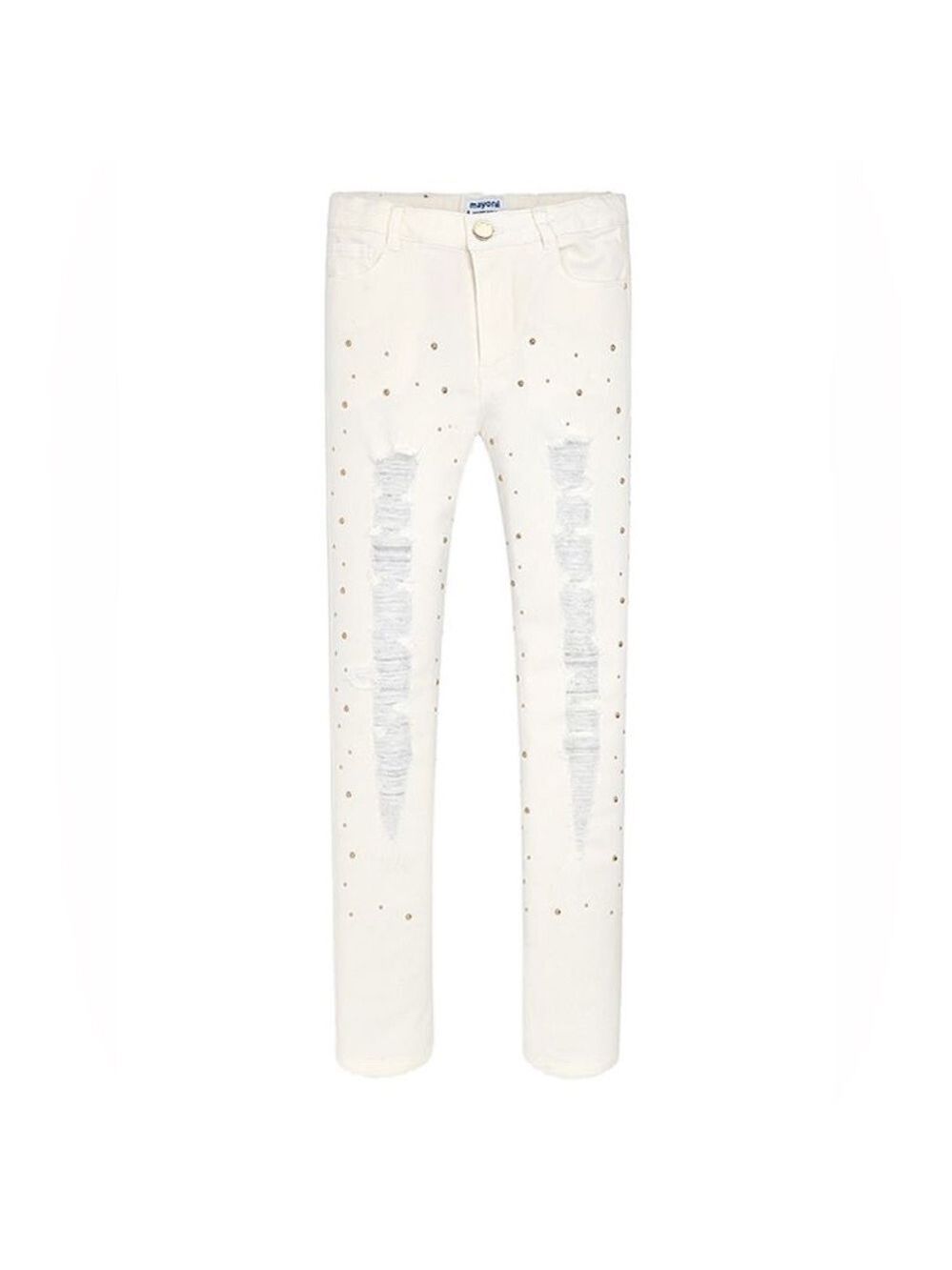 Mayoral Cream Distressed Kids Jeans